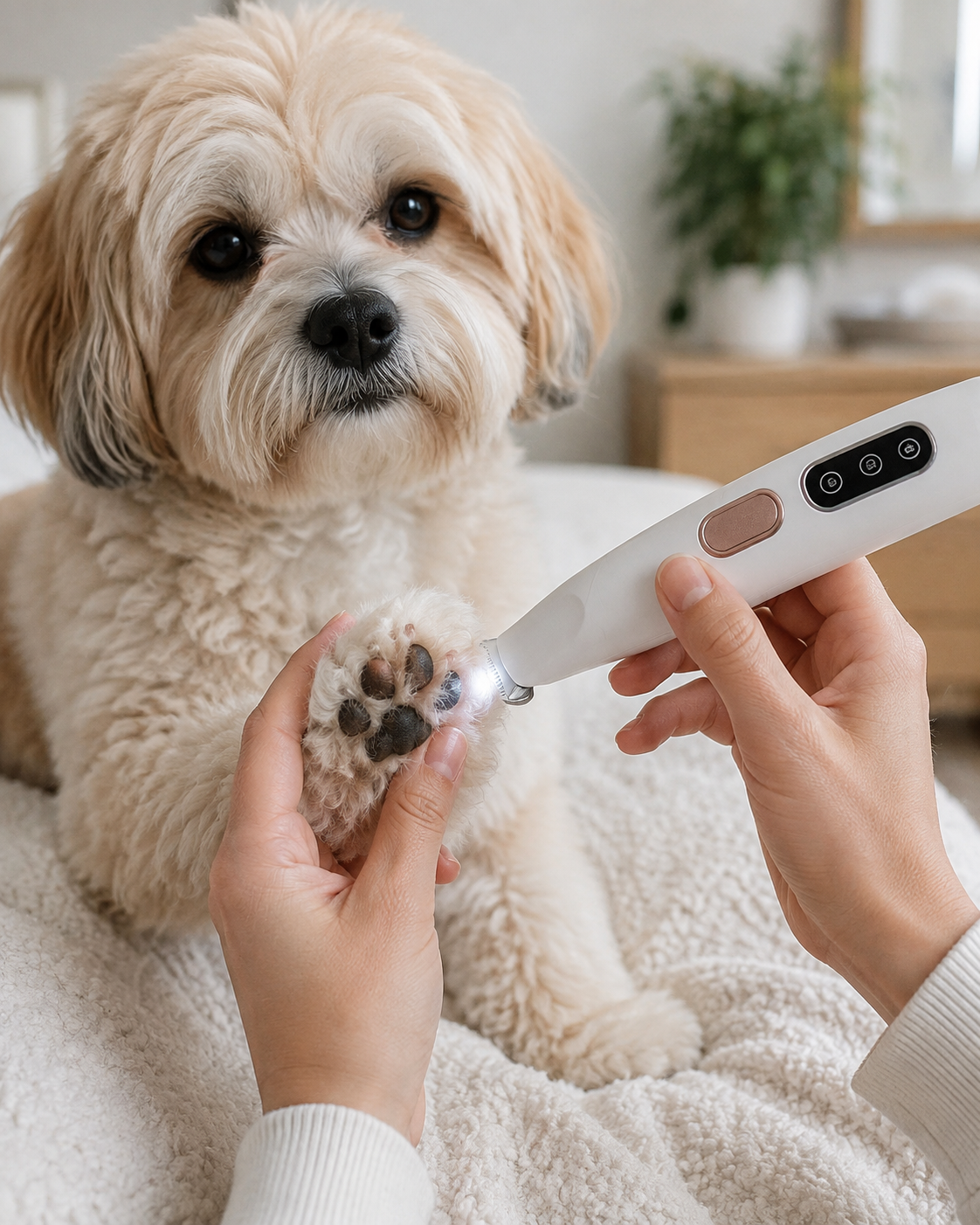 Recortadora de Precisión para Patas de Mascotas con LED