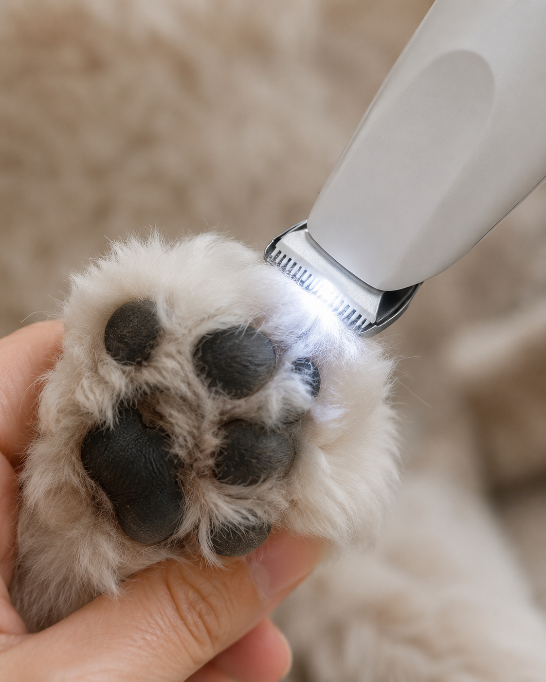 Recortadora de Precisión para Patas de Mascotas con LED