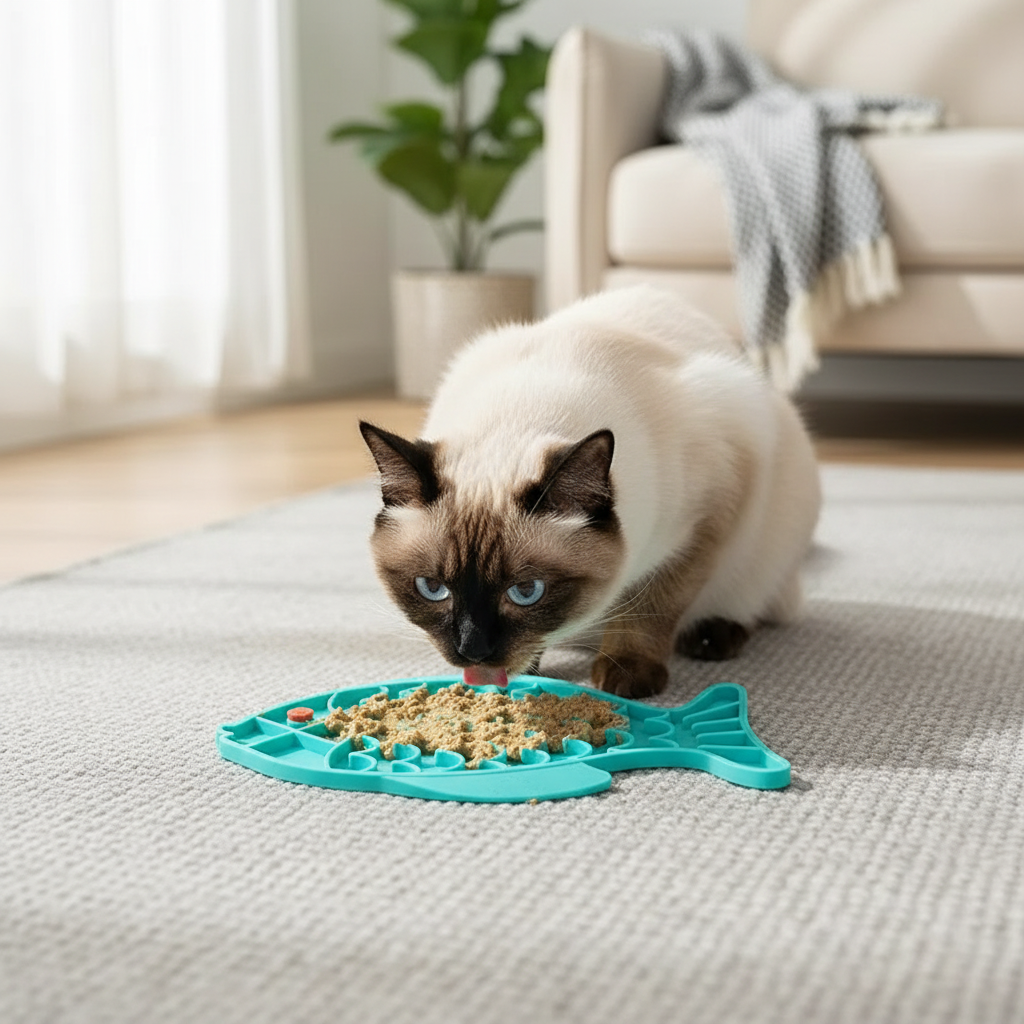 Alfombrilla de lamido para gatos